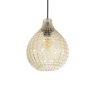 BASTIK Μοντέρνο Κρεμαστό Φωτιστικό Οροφής με Ντουί 1 x E27 AC 220-240V IP20 - Mελί - Μ22 x Π22 x Υ26cm