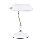 LIBRARY Vintage Επιτραπέζιο Φωτιστικό Πορτατίφ με Ντουί 1 x E27 AC 220-240V IP20 - Λευκό & Ασημί - Μ26.5 x Π19 x Υ38cm