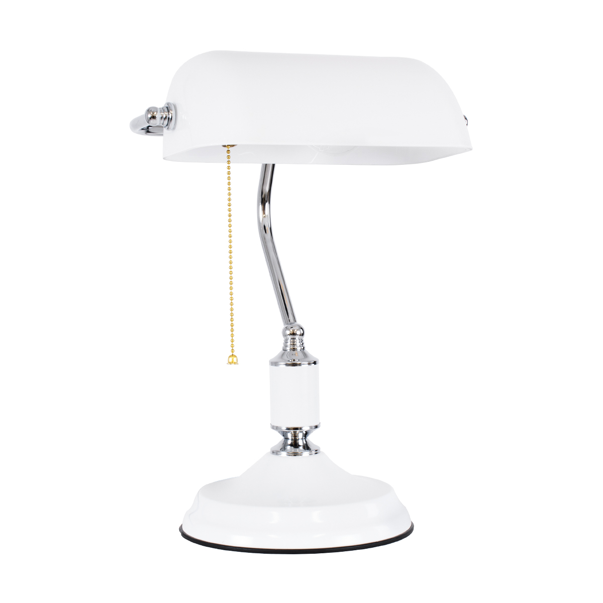 LIBRARY Vintage Επιτραπέζιο Φωτιστικό Πορτατίφ με Ντουί 1 x E27 AC 220-240V IP20 - Λευκό & Ασημί - Μ26.5 x Π19 x Υ38cm