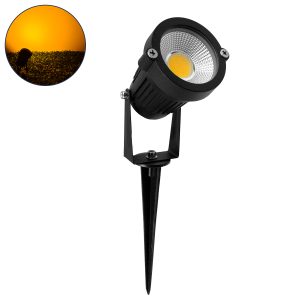 TREECOBO Φωτιστικό Σποτ για Φυτά - Δέντρα με Βάση Κήπου / Καρφωτό LED 10W 1000lm 35° DC 12-24V Αδιάβροχο IP67 Ultra Θερμό Λευκό 2200K Dimmable - Bridgelux COB Chip - Μαύρο - Μ6 x Π6 x Υ12.5cm