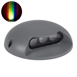 STEPLUNA Φωτιστικό Σκαλοπατιού / Διαδρόμου LED 6W 510lm 10° DC 24V Αδιάβροχο IP65 Πολύχρωμο RGB Dimmable DMX512 - Bridgelux SMD Chip - Γκρι Ανθρακί - Μ12 x Π12 x Υ3cm