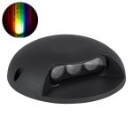 STEPLUNA Φωτιστικό Σκαλοπατιού / Διαδρόμου LED 6W 510lm 10° DC 24V Αδιάβροχο IP65 Πολύχρωμο RGB Dimmable DMX512 - Bridgelux SMD Chip - Μαύρο Ματ - Μ12 x Π12 x Υ3cm