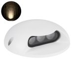 STEPLUNA Φωτιστικό Σκαλοπατιού / Διαδρόμου LED 3W 330lm 10° DC 24V Αδιάβροχο IP65 Θερμό Λευκό 2700K Dimmable - Bridgelux SMD Chip - Λευκό Ματ - Μ12 x Π12 x Υ3cm