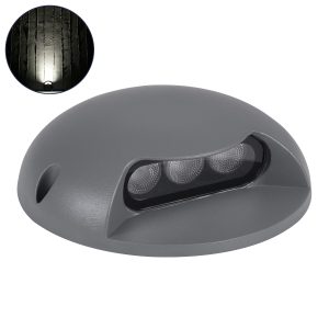 STEPLUNA Φωτιστικό Σκαλοπατιού / Διαδρόμου LED 3W 345lm 10° DC 24V Αδιάβροχο IP65 Φυσικό Λευκό 4500K Dimmable - Bridgelux SMD Chip - Γκρι Ανθρακί - Μ12 x Π12 x Υ3cm