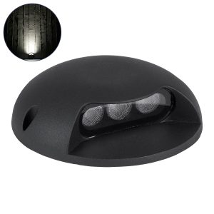 STEPLUNA Φωτιστικό Σκαλοπατιού / Διαδρόμου LED 3W 345lm 10° DC 24V Αδιάβροχο IP65 Φυσικό Λευκό 4500K Dimmable - Bridgelux SMD Chip - Μαύρο Ματ - Μ12 x Π12 x Υ3cm