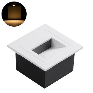 STEP-MINA Χωνευτό Αρχιτεκτονικό Φωτιστικό Διαδρόμου/Σκαλοπατιού LED 3W 330lm 30° DC 24V Αδιάβροχο IP65 Θερμό Λευκό 2700K Dimmable - Μαύρο & Λευκό - Μ8.3 x Π8.3 x Υ5cm / Μ6.6 x Π6.6cm