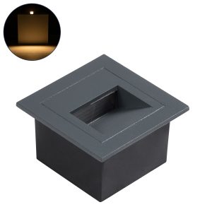 STEP-MINA Χωνευτό Αρχιτεκτονικό Φωτιστικό Διαδρόμου/Σκαλοπατιού LED 3W 330lm 30° DC 24V Αδιάβροχο IP65 Θερμό Λευκό 2700K Dimmable - Γκρι Ανθρακί - Μ8.3 x Π8.3 x Υ5cm / Μ6.6 x Π6.6cm