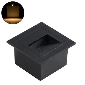 STEP-MINA Χωνευτό Αρχιτεκτονικό Φωτιστικό Διαδρόμου/Σκαλοπατιού LED 3W 330lm 30° DC 24V Αδιάβροχο IP65 Θερμό Λευκό 2700K Dimmable - Μαύρο - Μ8.3 x Π8.3 x Υ5cm / Q6.6cm