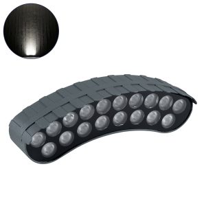 TREELIGHT-KINA Κυρτή Μπάρα Φωτισμού Wall Washer με Αντιθαμβωτική Γρίλια Ειδική για Φυτά - Δέντρα LED 18W 1710lm 30° DC 24V Αδιάβροχο IP65 Μ25 x Π6.5 x Υ6cm Φυσικό Λευκό 4500K - Γκρι Ανθρακί
