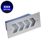 WALLLIGHT-ARINA Χωνευτό Φωτιστικό Τοίχου LED 6W 600lm 120° DC 24V Αδιάβροχο IP67 Μ17 x Π7 x Υ5.5cm Μπλε - Ανοξείδωτο Ατσάλι