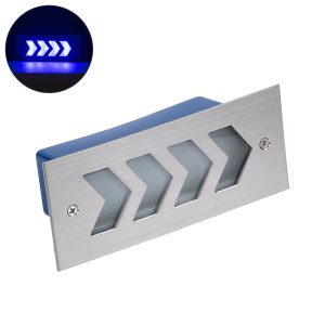 WALLLIGHT-ARINA Χωνευτό Φωτιστικό Τοίχου LED 6W 600lm 120° DC 24V Αδιάβροχο IP67 Μ17 x Π7 x Υ5.5cm Μπλε - Ανοξείδωτο Ατσάλι