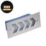 WALLLIGHT-ARINA Χωνευτό Φωτιστικό Τοίχου LED 6W 660lm 120° DC 24V Αδιάβροχο IP67 Μ17 x Π7 x Υ5.5cm Θερμό Λευκό 3000K - Ανοξείδωτο Ατσάλι