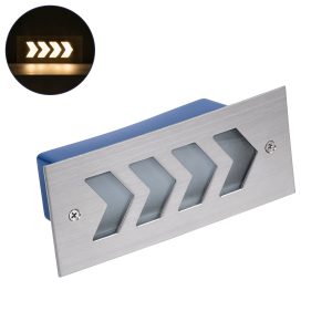 WALLLIGHT-ARINA Χωνευτό Φωτιστικό Τοίχου LED 6W 660lm 120° DC 24V Αδιάβροχο IP67 Μ17 x Π7 x Υ5.5cm Θερμό Λευκό 3000K - Ανοξείδωτο Ατσάλι