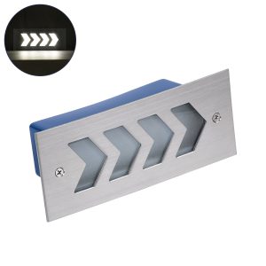 WALLLIGHT-ARINA Χωνευτό Φωτιστικό Τοίχου LED 6W 690lm 120° DC 24V Αδιάβροχο IP67 Μ17 x Π7 x Υ5.5cm Φυσικό Λευκό 4500K - Ανοξείδωτο Ατσάλι