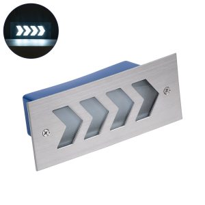 WALLLIGHT-ARINA Χωνευτό Φωτιστικό Τοίχου LED 6W 720lm 120° DC 24V Αδιάβροχο IP67 Μ17 x Π7 x Υ5.5cm Ψυχρό Λευκό 6000K - Ανοξείδωτο Ατσάλι