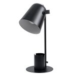 PENCASE Μοντέρνο Επιτραπέζιο Φωτιστικό Πορτατίφ με Ντουί 1 x E27 AC 220-240V IP20 - Μαύρο - Μ12 x Π15 x Υ38cm