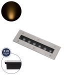 UNDERGROUNDREMVI Χωνευτή Μπάρα Φωτισμού Wall Washer LED 9W 990lm 10° DC 24V Αδιάβροχο IP68 Θερμό Λευκό 2700K Dimmable - Bridgelux SMD Chip - Ανοξείδωτο Ατσάλι SS316 - Μ30 x Π9 x Υ8.5cm / Q28.5 x 7.5cm