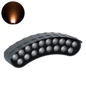 TREELIGHT-KINA Κυρτή Μπάρα Φωτισμού Wall Washer με Αντιθαμβωτική Γρίλια Ειδική για Φυτά - Δέντρα LED 18W 1530lm 15° DC 24V Αδιάβροχο IP65 L24.5 x W7 x H8cm Αρχιτεκτονικό Πορτοκαλί 2200K - Γκρι Ανθρακί