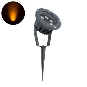 TREETZINA Φωτιστικό Σποτ για Φυτά - Δέντρα με Βάση Κήπου / Καρφωτό LED 6W 510lm 10° DC 24V Αδιάβροχο IP65 Ultra Θερμό Λευκό 2200K Dimmable - Bridgelux SMD Chip - Γκρι Ανθρακί - Μ14 x Π12.5 x Υ12.5cm