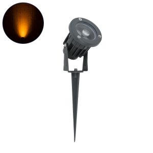 TREETZINA Φωτιστικό Σποτ για Φυτά - Δέντρα με Βάση Κήπου / Καρφωτό LED 3W 315lm 10° DC 24V Αδιάβροχο IP65 Ultra Θερμό Λευκό 2200K Dimmable - Bridgelux SMD Chip - Γκρι Ανθρακί - Μ10.5 x Π7.5 x Υ7.5cm