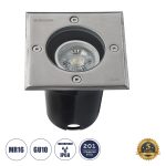 GIGO Χωνευτό Φωτιστικό Δαπέδου Σποτ για Λάμπα MR16 με Ντουί 1 x GU10 AC 220-240V Αδιάβροχο IP68 IK09 - Ανοξείδωτο Ατσάλι SS201 - Μ11 x Π11 x Υ11.5cm / Q10.4 x 10.4cm