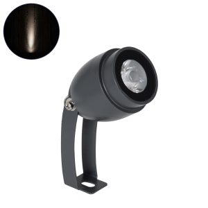 TREEGAL Φωτιστικό Σποτ για Φυτά - Δέντρα με Βάση Μπετού & Κορμού LED 3W 345lm 15° DC 24V Αδιάβροχο IP67 Φυσικό Λευκό 4500K Dimmable - Bridgelux SMD Chip - Γκρι Ανθρακί - Μ5 x Π5 x Υ14.7cm