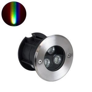 UNDERWATER-JULIA Υποβρύχιο Χωνευτό Φωτιστικό Σποτ Ειδικό για Σιντριβάνια LED 3W 255lm 15° DC 24V Αδιάβροχο IP68 Φ10 x Υ7.5cm RGBW DMX512 - Ανοξείδωτο Ατσάλι