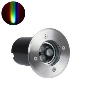 UNDERWATER-LUNTA Υποβρύχιο Χωνευτό Κινούμενο Φωτιστικό Σποτ Ειδικό για Σιντριβάνια LED 12W 1020lm 60° DC 24V Αδιάβροχο IP68 Φ12 x Υ13cm RGBW DMX512 - Ανοξείδωτο Ατσάλι