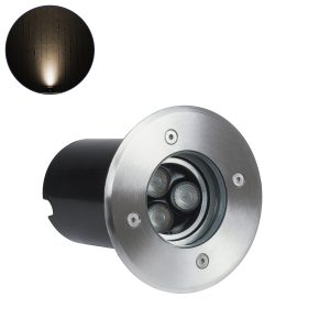 UNDERWATER-LUNTA Υποβρύχιο Χωνευτό Κινούμενο Φωτιστικό Σποτ Ειδικό για Σιντριβάνια LED 12W 1080lm 60° DC 24V Αδιάβροχο IP68 Φ12 x Υ13cm Θερμό Λευκό 2700K - Ανοξείδωτο Ατσάλι