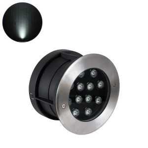 UNDERWATER-GUNE Υποβρύχιο Χωνευτό Φωτιστικό Σποτ Ειδικό για Σιντριβάνια LED 12W 1200lm 60° DC 24V Αδιάβροχο IP68 Φ10 x Υ7.5cm Ψυχρό Λευκό 6000K - Ανοξείδωτο Ατσάλι