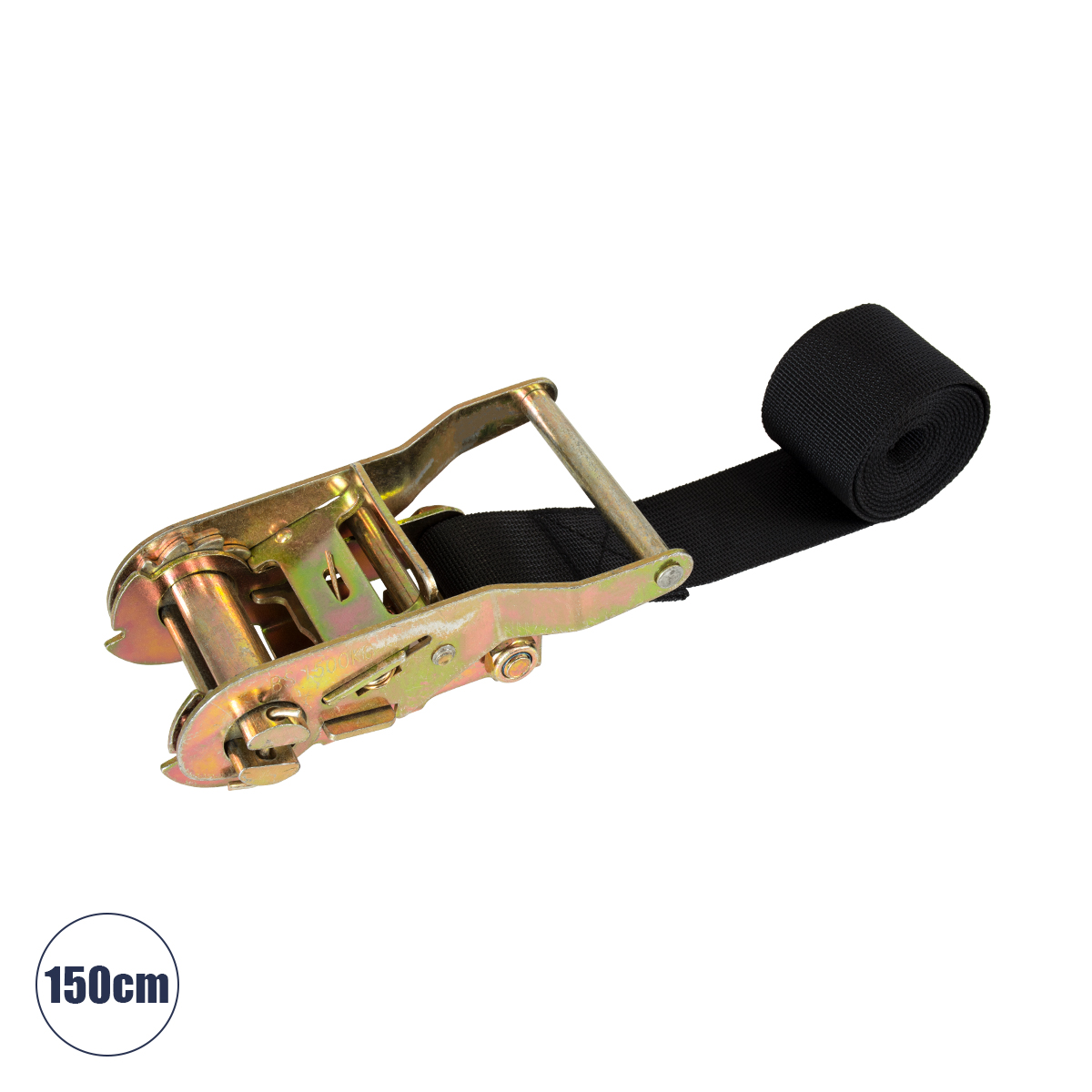 TREEBASE Ιμάντας με Καστάνια για Τοποθέτηση Φωτιστικών Σποτ σε κορμό Φυτών & Δέντρων - Μαύρο & Χρυσό - Μ150 x Π7.5 x Υ5cm