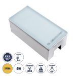 CYBOLITHOS Χωνευτό Αρχιτεκτονικο Φωτιστικό Σποτ Δαπέδου LED 4W 440lm 120° DC 24V Αδιάβροχο IP68 IK06 Θερμό Λευκό 2700K Dimmable - Bridgelux SMD Chip - Γαλακτερό Tempered Glass & Ανοξείδωτο Ατσάλι SS316 - Μ20 x Π10x Υ8cm / Q20 x 10cm