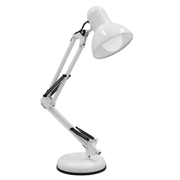 DESK Μοντέρνο Επιτραπέζιο Φωτιστικό Πορτατίφ με Ντουί 1 x E27 AC 220-240V IP20 - Λευκό - Μ15 x Π15 x Υ67cm