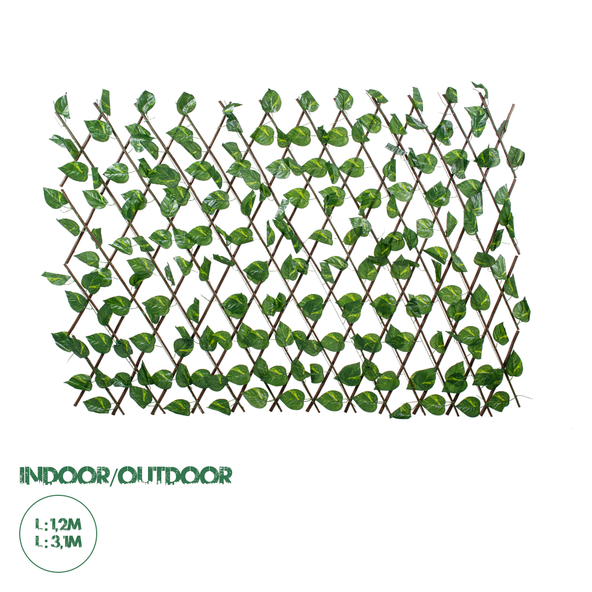 Artificial Garden GOLDEN POTHOS Πτυσσόμενη Πέργκολα Τεχνητής Φυλλωσιάς - Κάθετος Κήπος Σύνθεση Πόθος Μ110 x Π10 x Υ120cm (min) Μ310 x Π10 x Υ45cm (max)