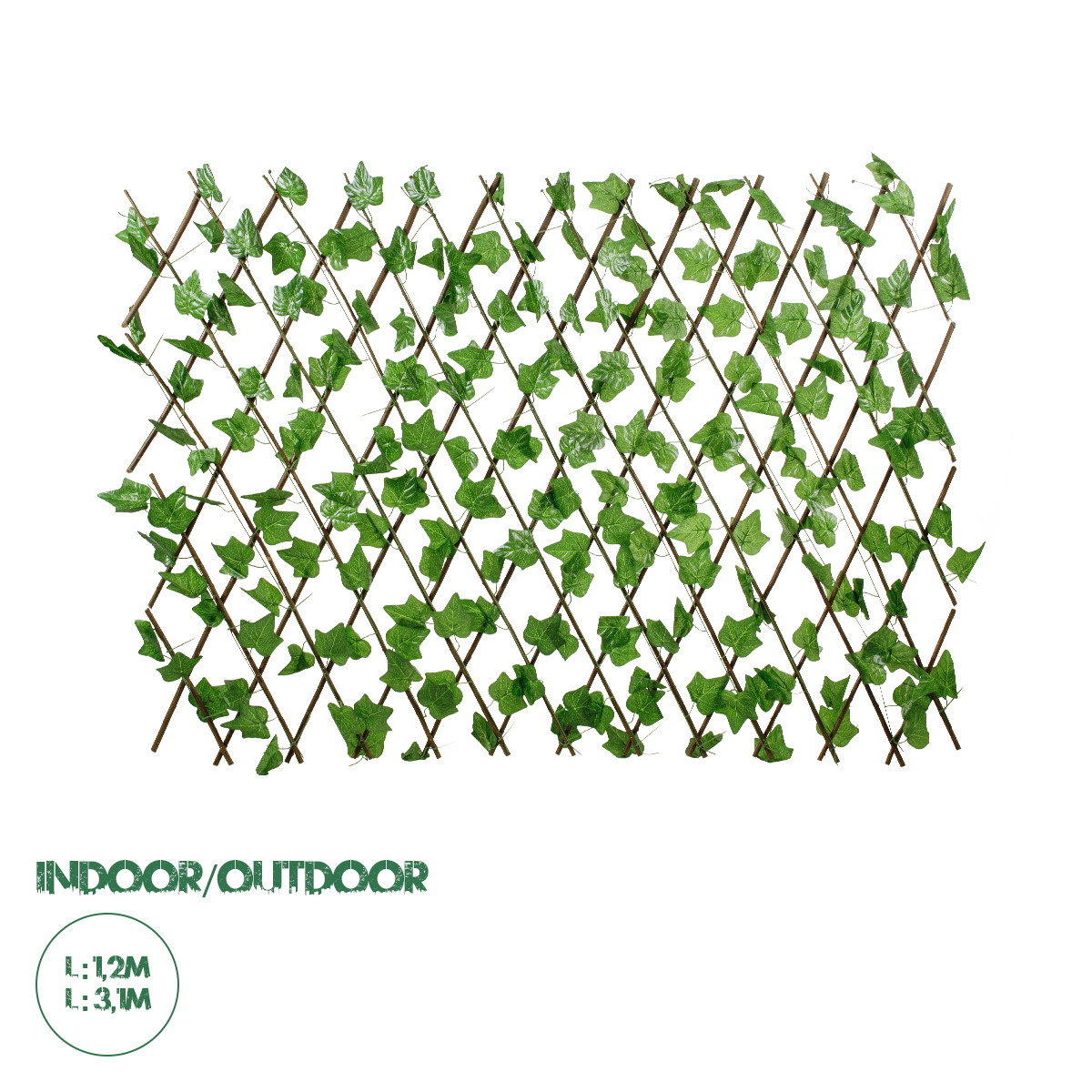 Artificial Garden IVY Πτυσσόμενη Πέργκολα Τεχνητής Φυλλωσιάς - Κάθετος Κήπος Σύνθεση Κισσός Μ110 x Π10 x Υ120cm (min) Μ310 x Π10 x Υ45cm (max)