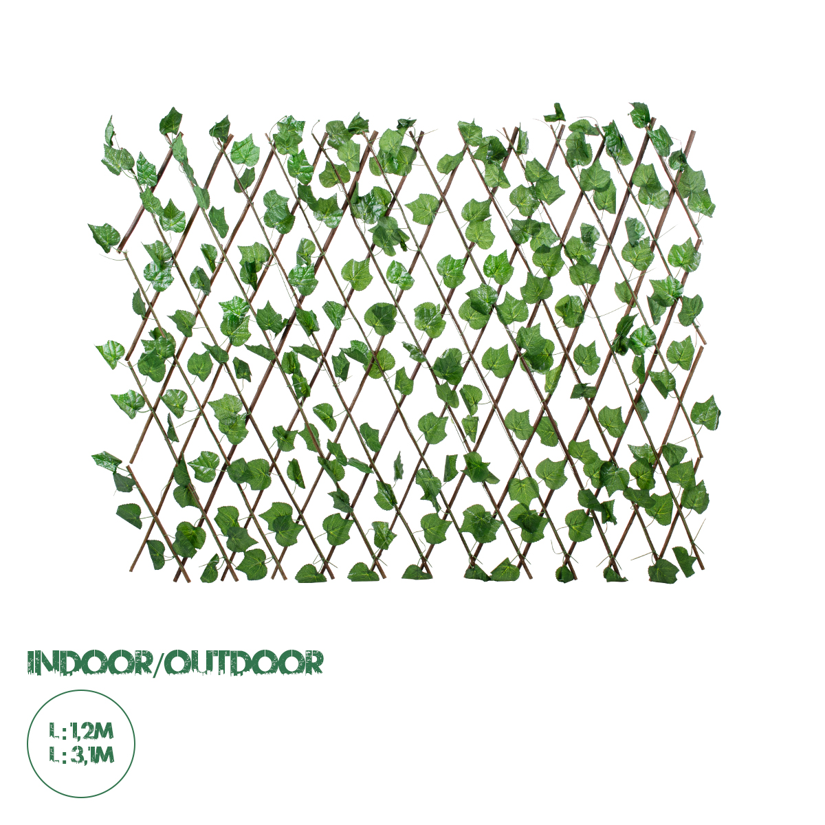 Artificial Garden VINE LEAVES Πτυσσόμενη Πέργκολα Τεχνητής Φυλλωσιάς - Κάθετος Κήπος Σύνθεση Αμπελόφυλλο Μ110 x Π10 x Υ120cm (min) Μ310 x Π10 x Υ45cm (max)