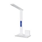 ZENTIME Μοντέρνο Επιτραπέζιο Φωτιστικό Γραφείου με Ασύρματη Φόρτιση 15W 3A & Ψηφιακό Ρολόι LED 3.5W 350lm 120° DC 5V με USB-C IP20 Ρυθμιζόμενο Λευκό CCT με Αφή 2700K/4500K/6000K Dimmable - Sanan SMD Chip - Μαύρο - Μ19.5 x Π14.5 x Υ38.8cm