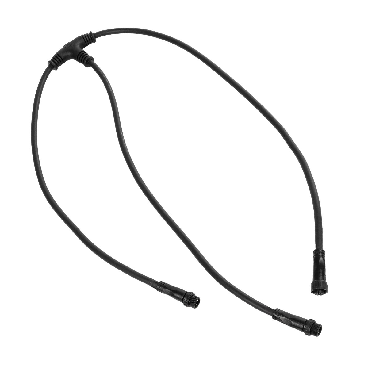 CONNECTOR 5 Pin Καλώδιο/Επέκταση Τ 1 Μέτρου με Είσοδο 1 x Αρσενικό Βύσμα & Έξοδο 2 x Θηλυκά Βύσματα Αδιάβροχο IP68 - Μαύρο - Μ100 x Π52 x Υ2cm