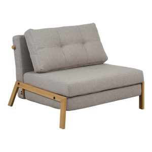 Πολυθρόνα-κρεβάτι Fancy ύφασμα σε μπεζ απόχρωση με φυσικό πόδι 95x98x70εκ