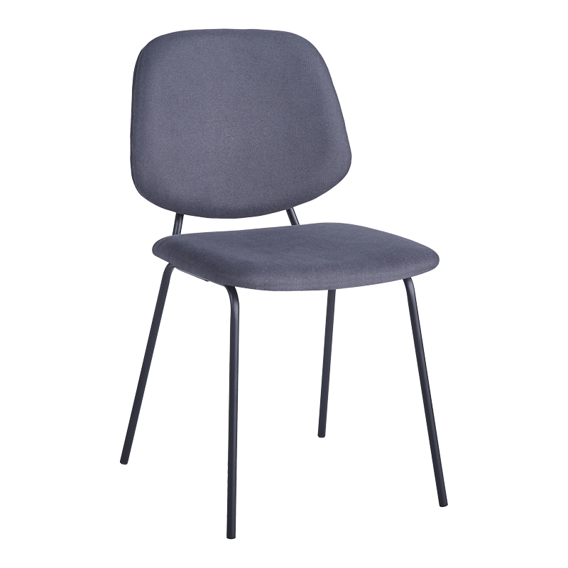 Καρέκλα Pietro I ανθρακί ύφασμα-πόδι μαύρο μέταλλο 45x55x82.5εκ -Τιμή Σετ 4 τεμ.