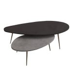 Τραπέζι σαλονιού Monty 2 τεμ. σε απόχρωση σε μαύρο-γκρι απόχρωση 116x46x46εκ