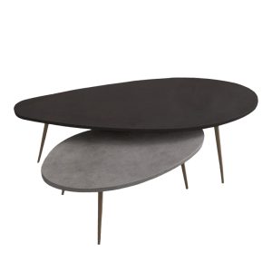 Τραπέζι σαλονιού Monty 2 τεμ. σε απόχρωση σε μαύρο-γκρι απόχρωση 116x46x46εκ