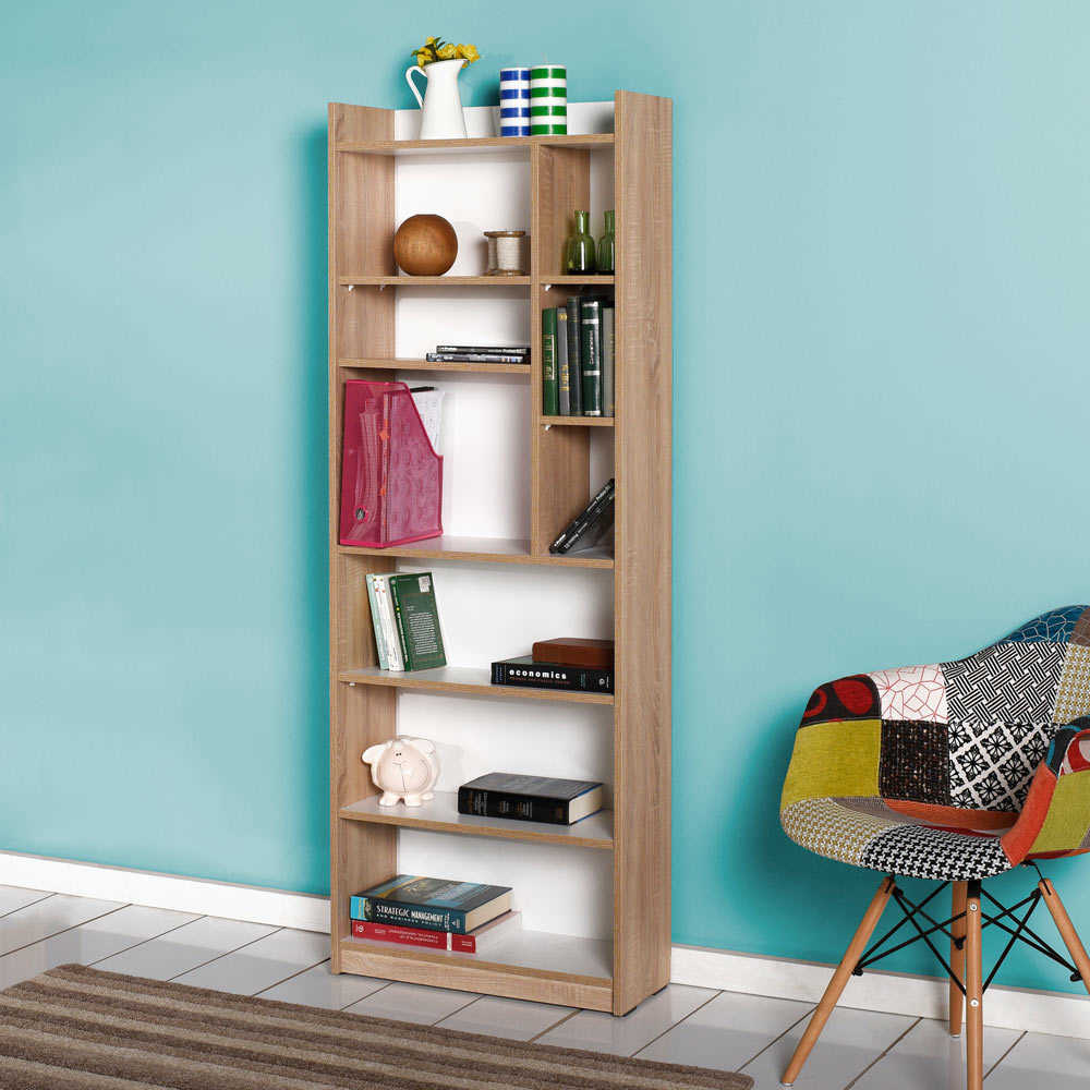 Βιβλιοθήκη με 7 ράφια σε χρώμα σονόμα 64x25x175 - Image 2