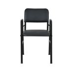 Πολυθρόνα επισκέπτη από μέταλλο/PU σε μαύρο χρώμα - 43x38x83