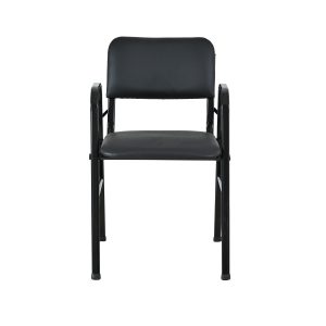 Πολυθρόνα επισκέπτη από μέταλλο/PU σε μαύρο χρώμα - 43x38x83
