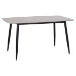 Τραπέζι Rav γκρι μαρμάρου sintered stone - Μαύρο μέταλλο 140x80x75