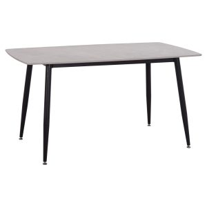 Τραπέζι Rav γκρι μαρμάρου sintered stone - Μαύρο μέταλλο 140x80x75