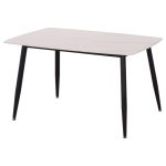 Τραπέζι Rav λευκό μαρμάρου sintered stone - μαύρο μέταλλο 120x70x75