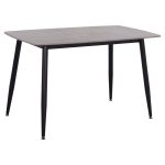 Τραπέζι Rav γκρι μαρμάρου sintered stone - μαύρο μέταλλο 120x70x75