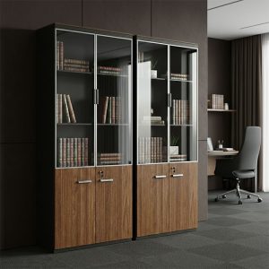 Ντουλάπες γραφείου επαγγελματικές Oscar καρυδί-ανθρακί 160x40x200εκ